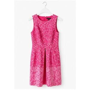 Cynthia Steffe Pink Floral Jacquard Sleeveless Fit & Flare Dress Size 6